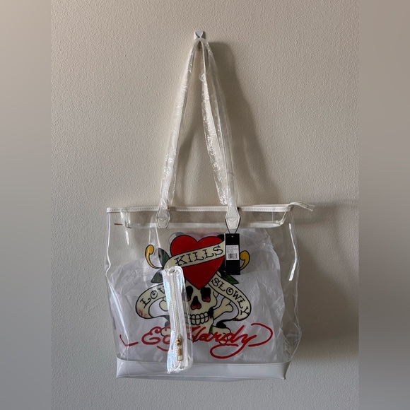 Ed Hardy Handbags - Ed Hardy Love Kills Slowly PVC Clear Tote Bag